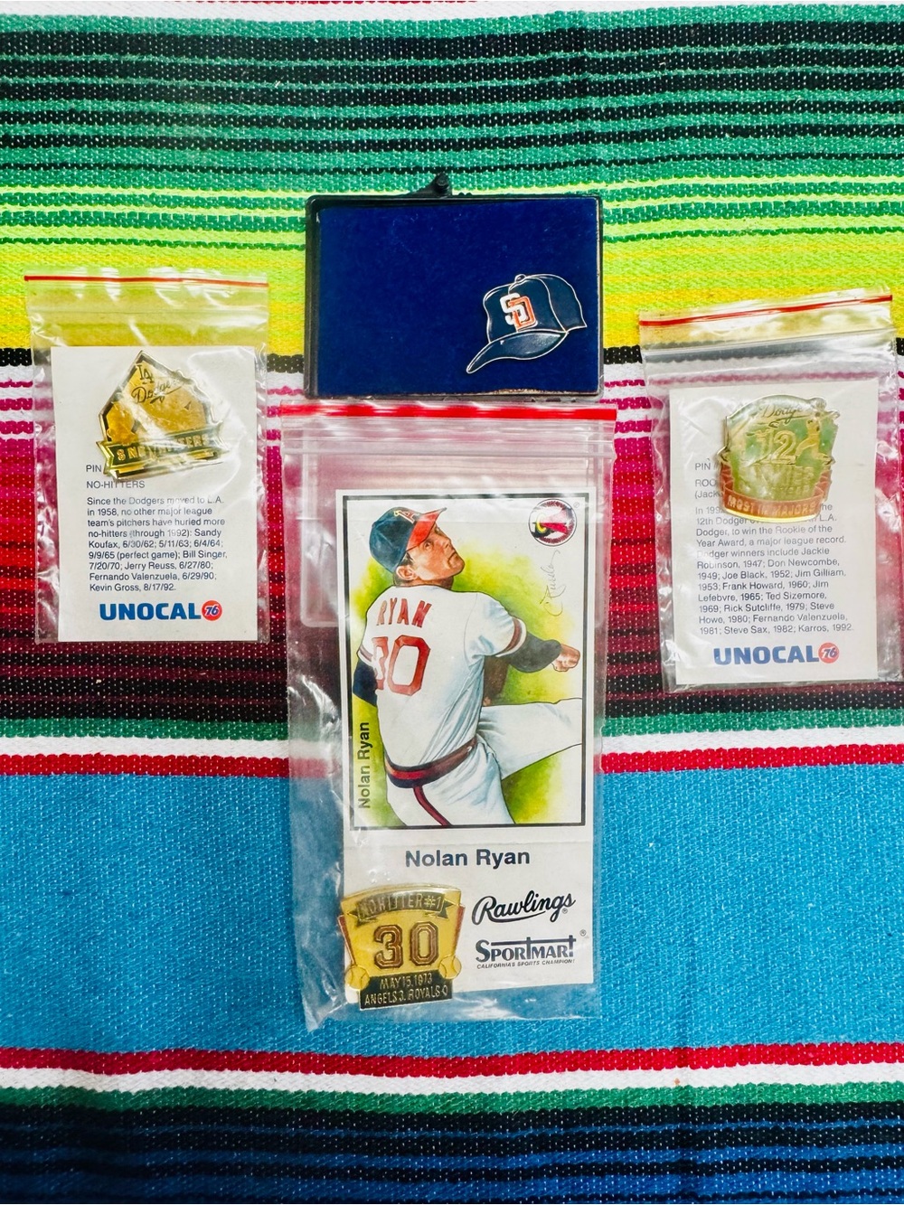 Rawlings Nolan Ryan Collectible Set - Blue and Gold Accents